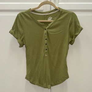 Pilcro Henley as is from Anthropologie size Medium Light Green Moss